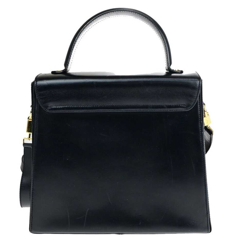 Salvatore Ferragamo Gancini Black Leather Handbag… - image 2