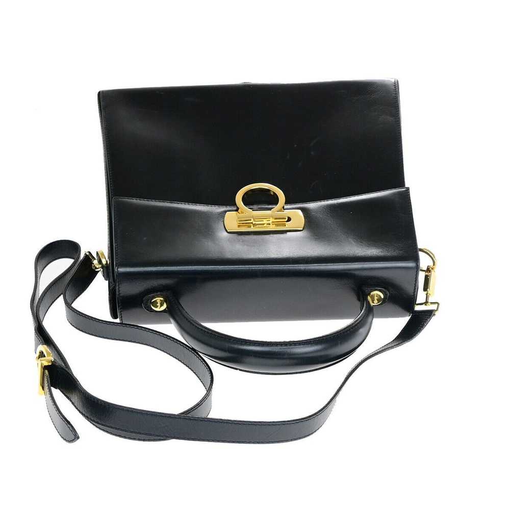 Salvatore Ferragamo Gancini Black Leather Handbag… - image 4