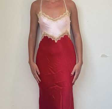 Ginia Ginia silk red and pink maxi dress - image 1