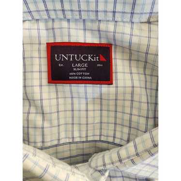 UNTUCKit UnTUCKit Dress Shirt Mens Large Blue/Whit