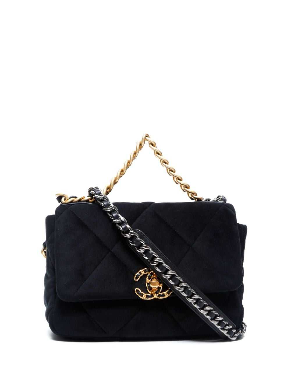 CHANEL Pre-Owned 2020 CC velvet shoulder bag - Bl… - image 1