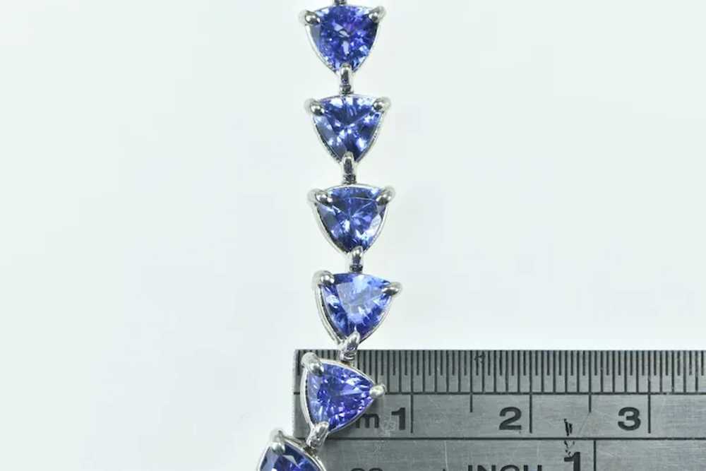 Sterling Silver Trillion Tanzanite Tennis 14K Gol… - image 4