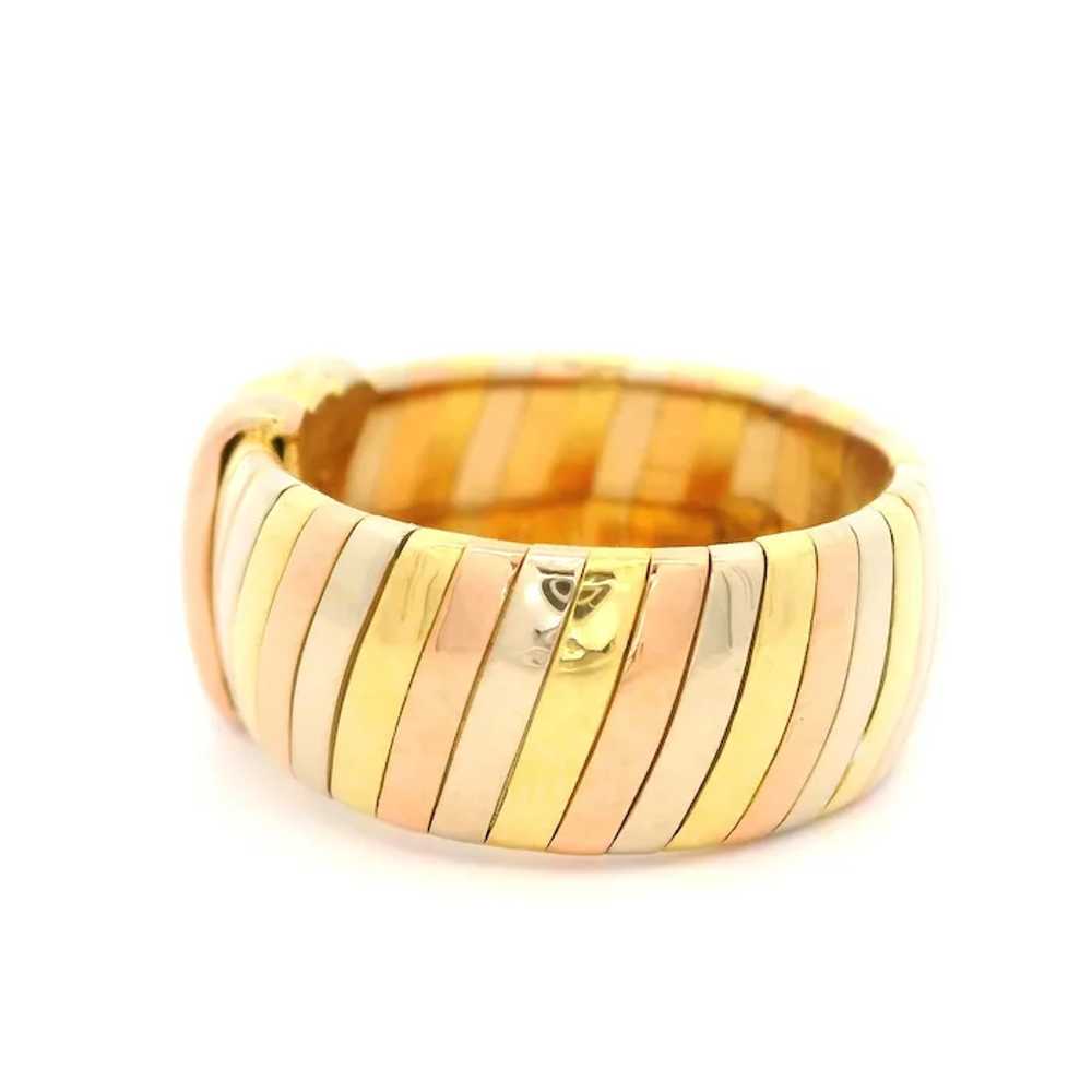 Cartier 18k Tri Color Gold 9.7mm Wide Band Ring w… - image 3