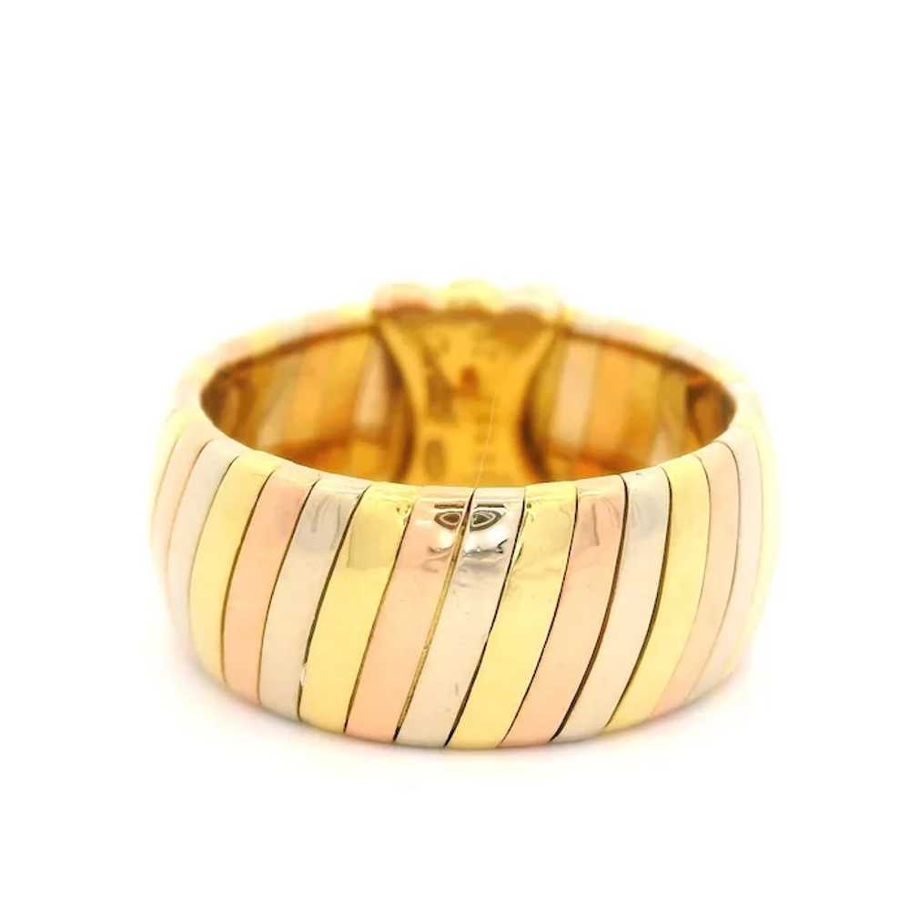 Cartier 18k Tri Color Gold 9.7mm Wide Band Ring w… - image 5