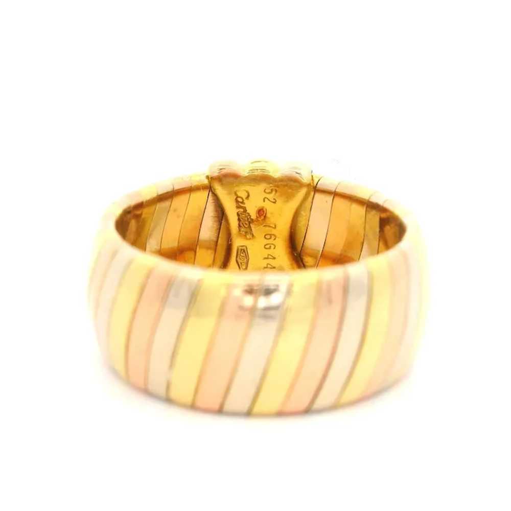 Cartier 18k Tri Color Gold 9.7mm Wide Band Ring w… - image 6