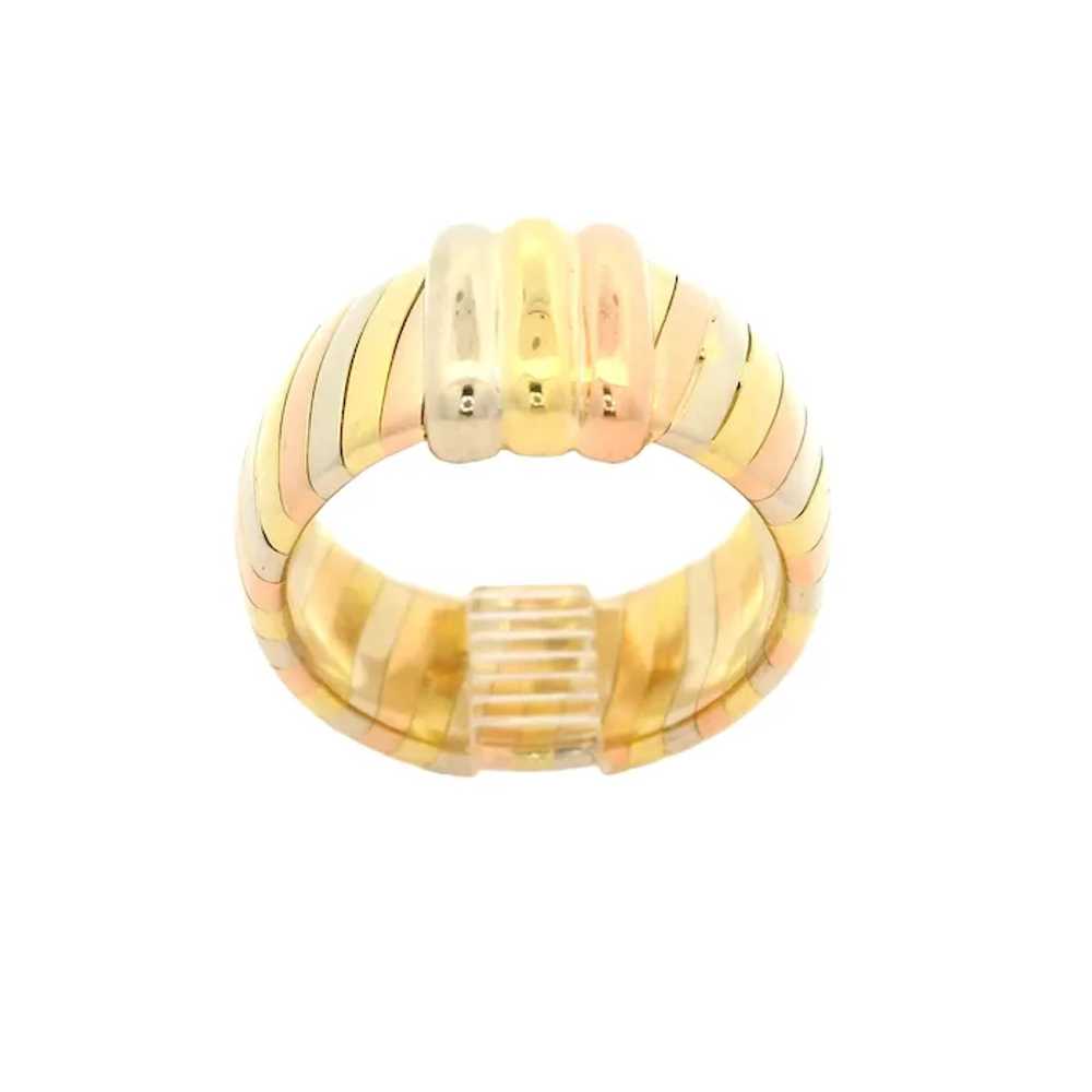 Cartier 18k Tri Color Gold 9.7mm Wide Band Ring w… - image 7