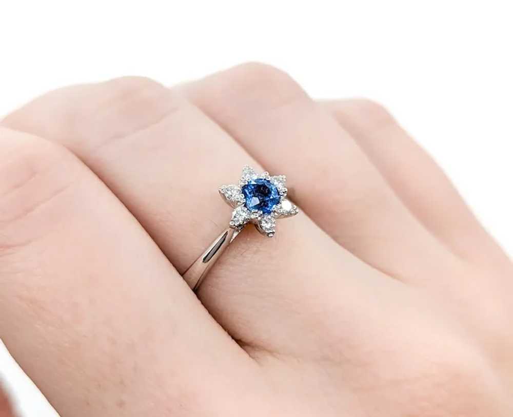 Beautiful 14k White Gold Sapphire and Diamond Ring - image 10