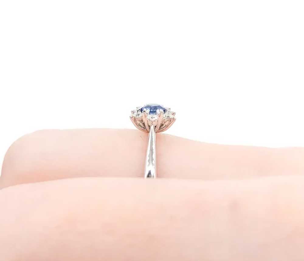 Beautiful 14k White Gold Sapphire and Diamond Ring - image 7