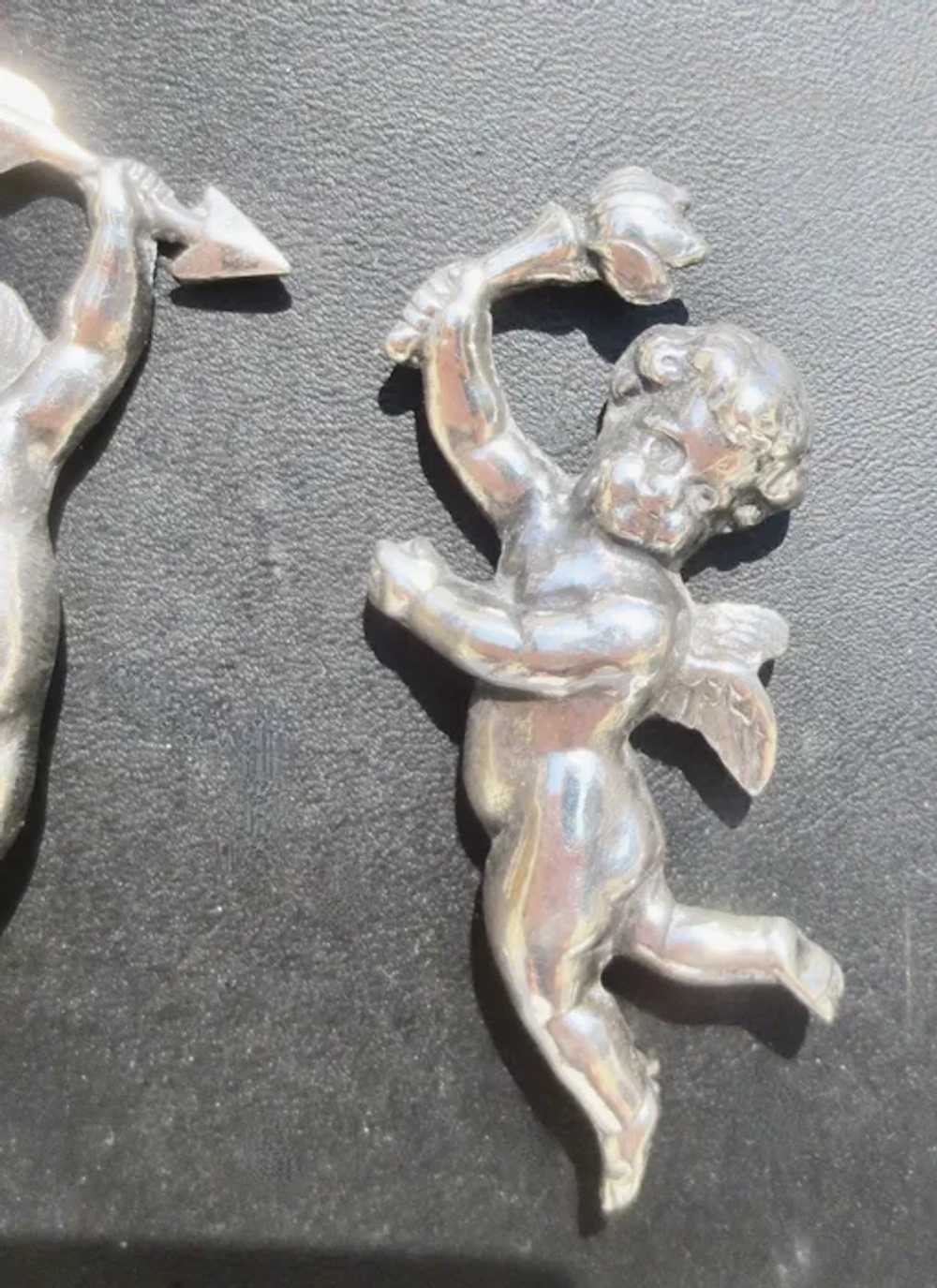 Antique Cupid Pins Left and Right Pair circa 1900 - image 2