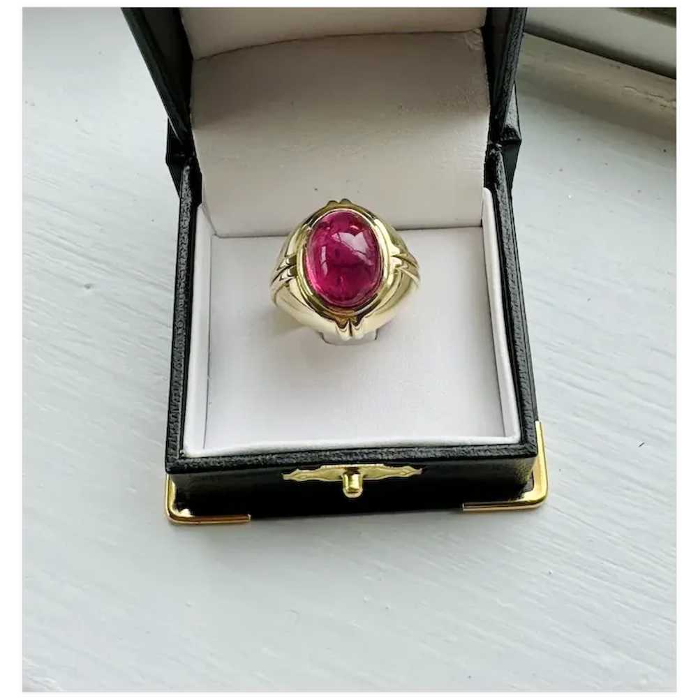 Art Deco 10ct Pink Tourmaline in 18K Yellow Gold … - image 2