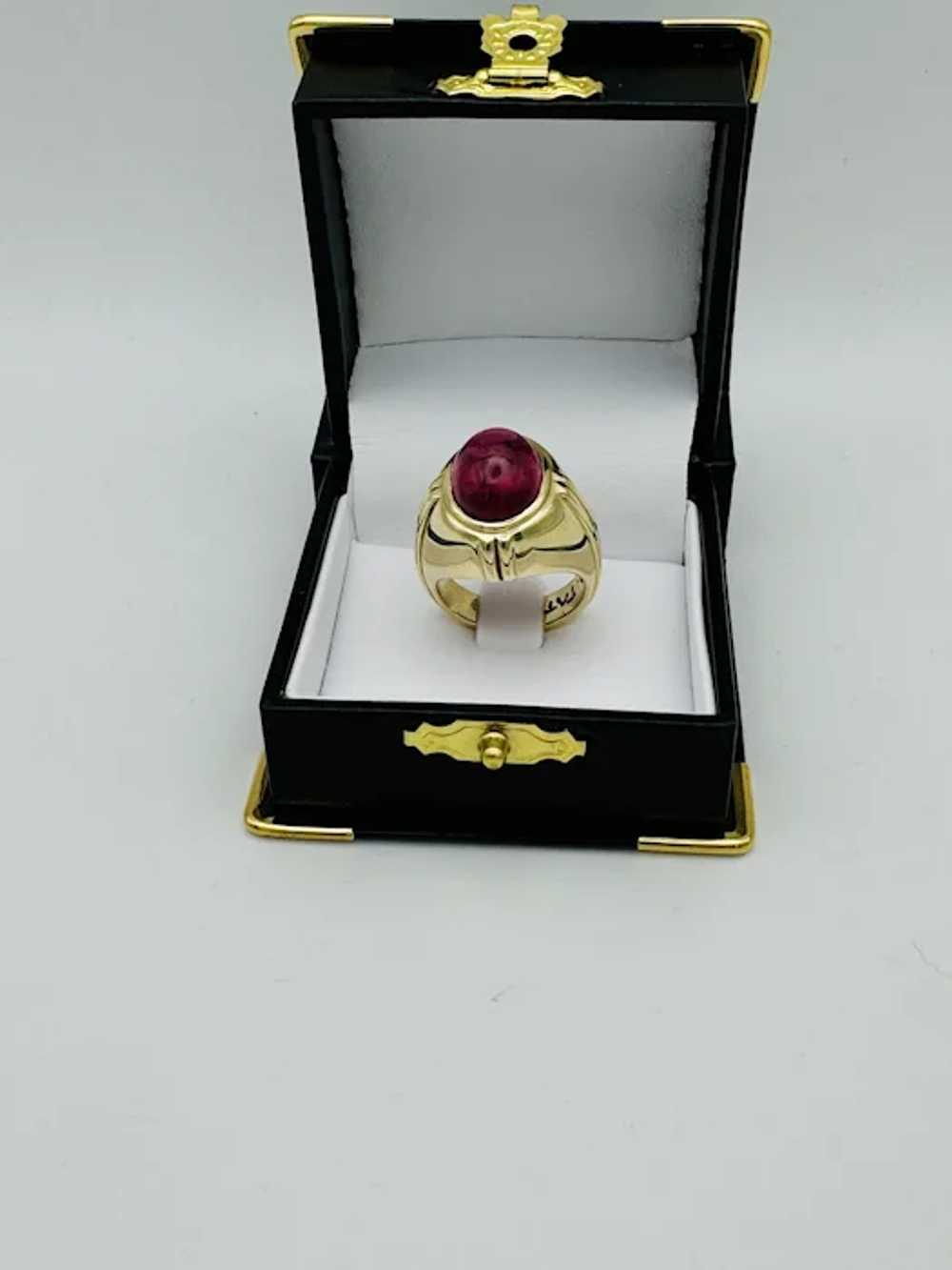 Art Deco 10ct Pink Tourmaline in 18K Yellow Gold … - image 3