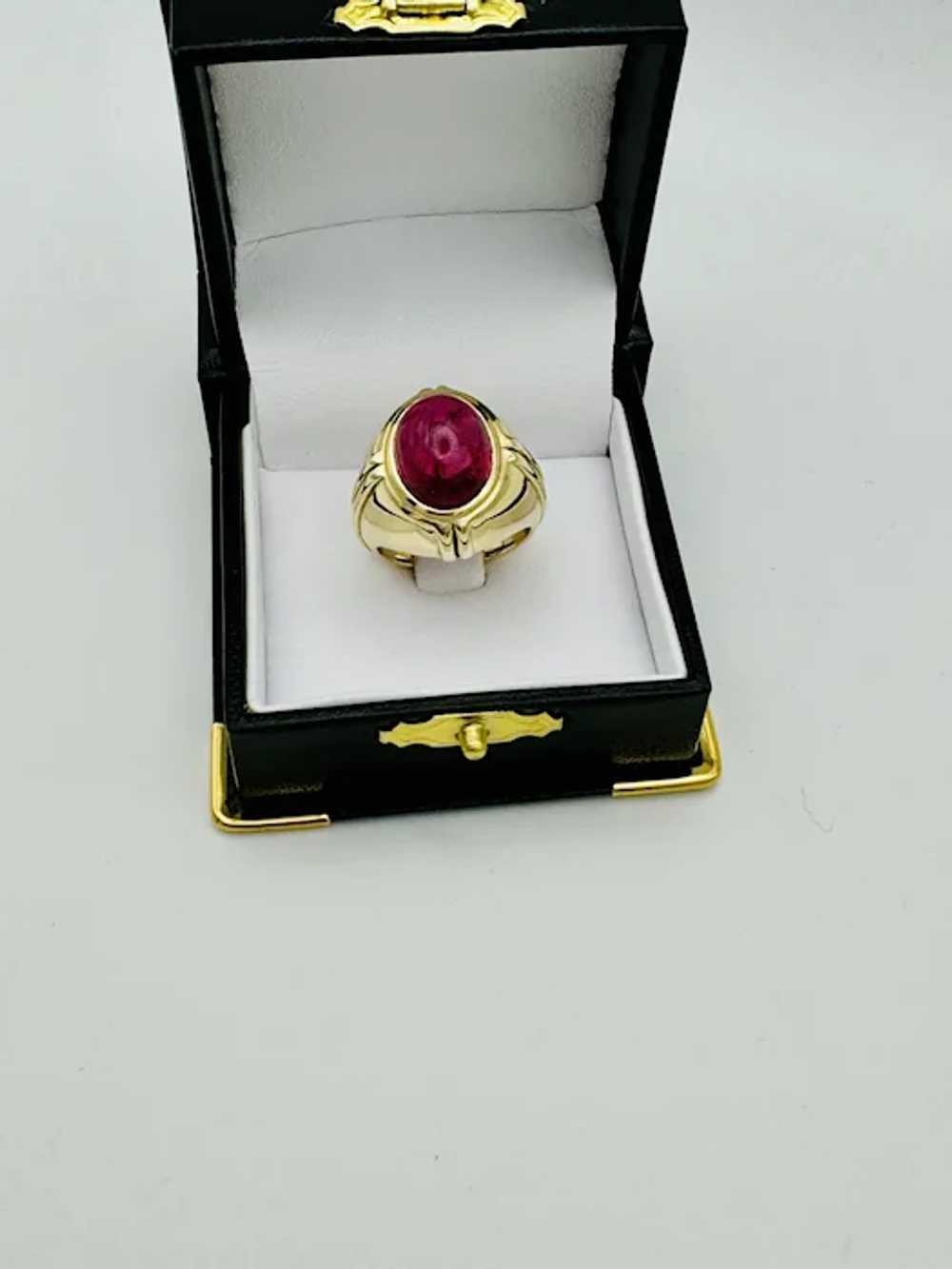 Art Deco 10ct Pink Tourmaline in 18K Yellow Gold … - image 4