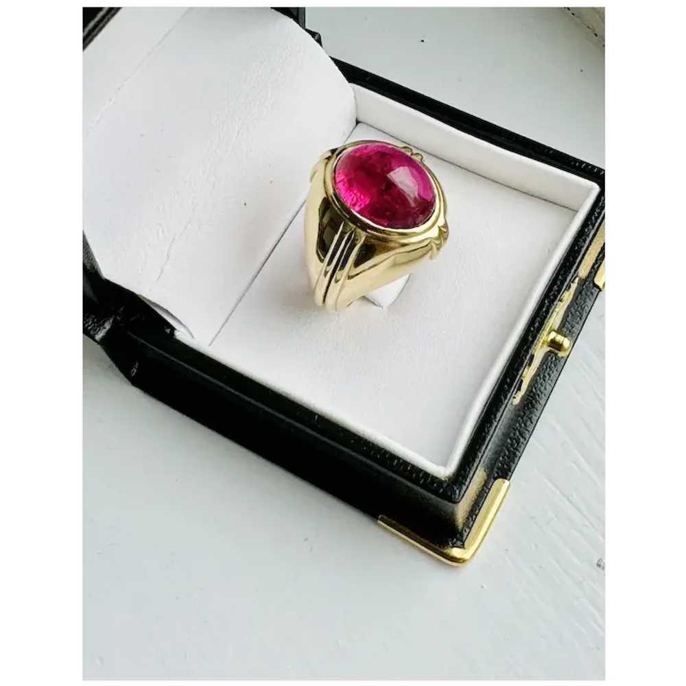 Art Deco 10ct Pink Tourmaline in 18K Yellow Gold … - image 5