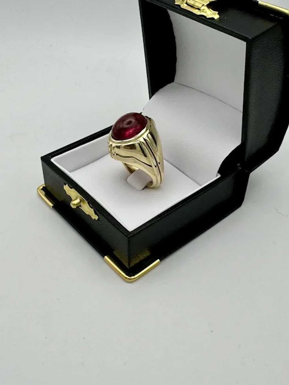 Art Deco 10ct Pink Tourmaline in 18K Yellow Gold … - image 6