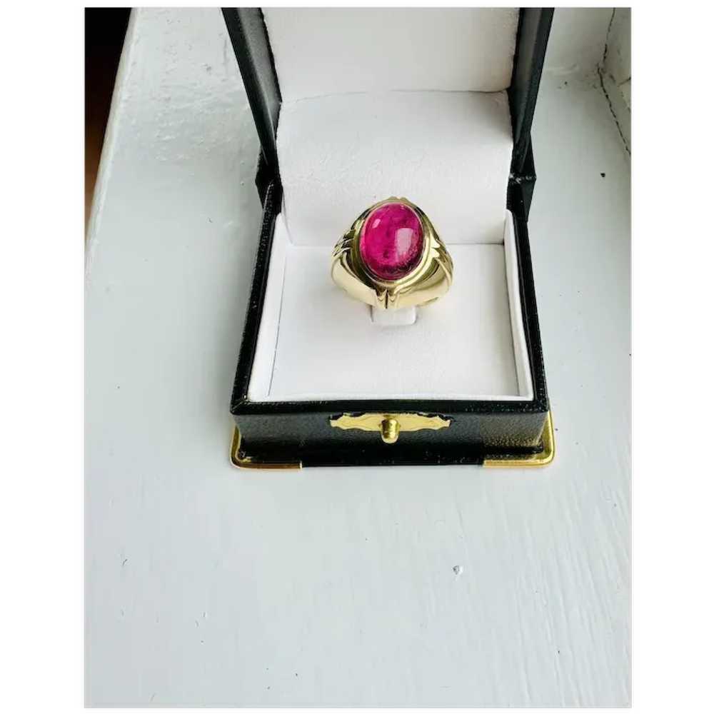 Art Deco 10ct Pink Tourmaline in 18K Yellow Gold … - image 9