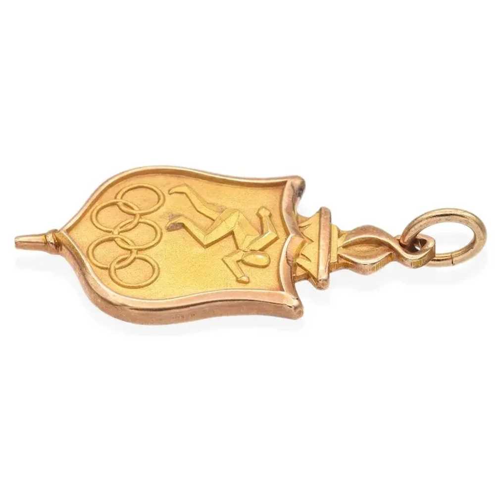 Vintage 10K Yellow Gold Olympics Track & Field Me… - image 2