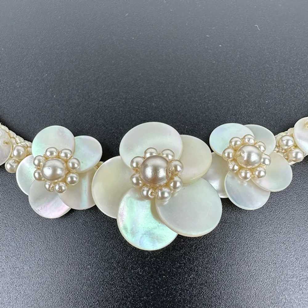 Vintage West Germany Mother of Pearl Choker and E… - image 3