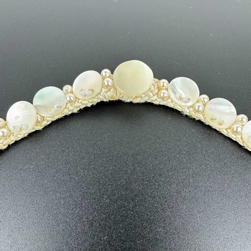 Vintage West Germany Mother of Pearl Choker and E… - image 4