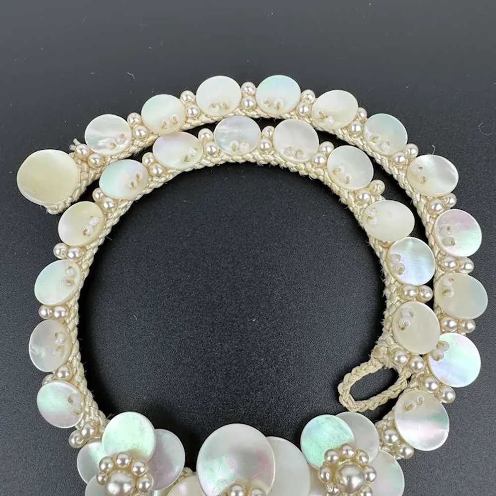 Vintage West Germany Mother of Pearl Choker and E… - image 5