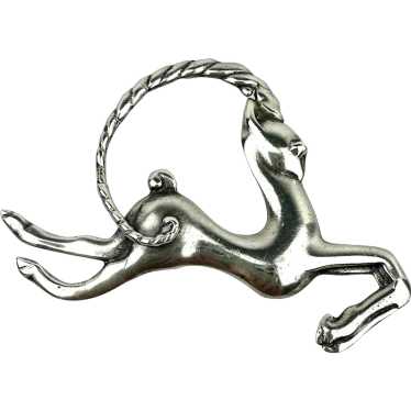 Vintage Ana Sosa Mexican Silver Ibex Brooch