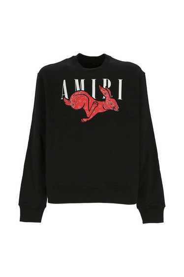 Amiri o1mle0924 Cny Rabbit Logo Crewneck in Black