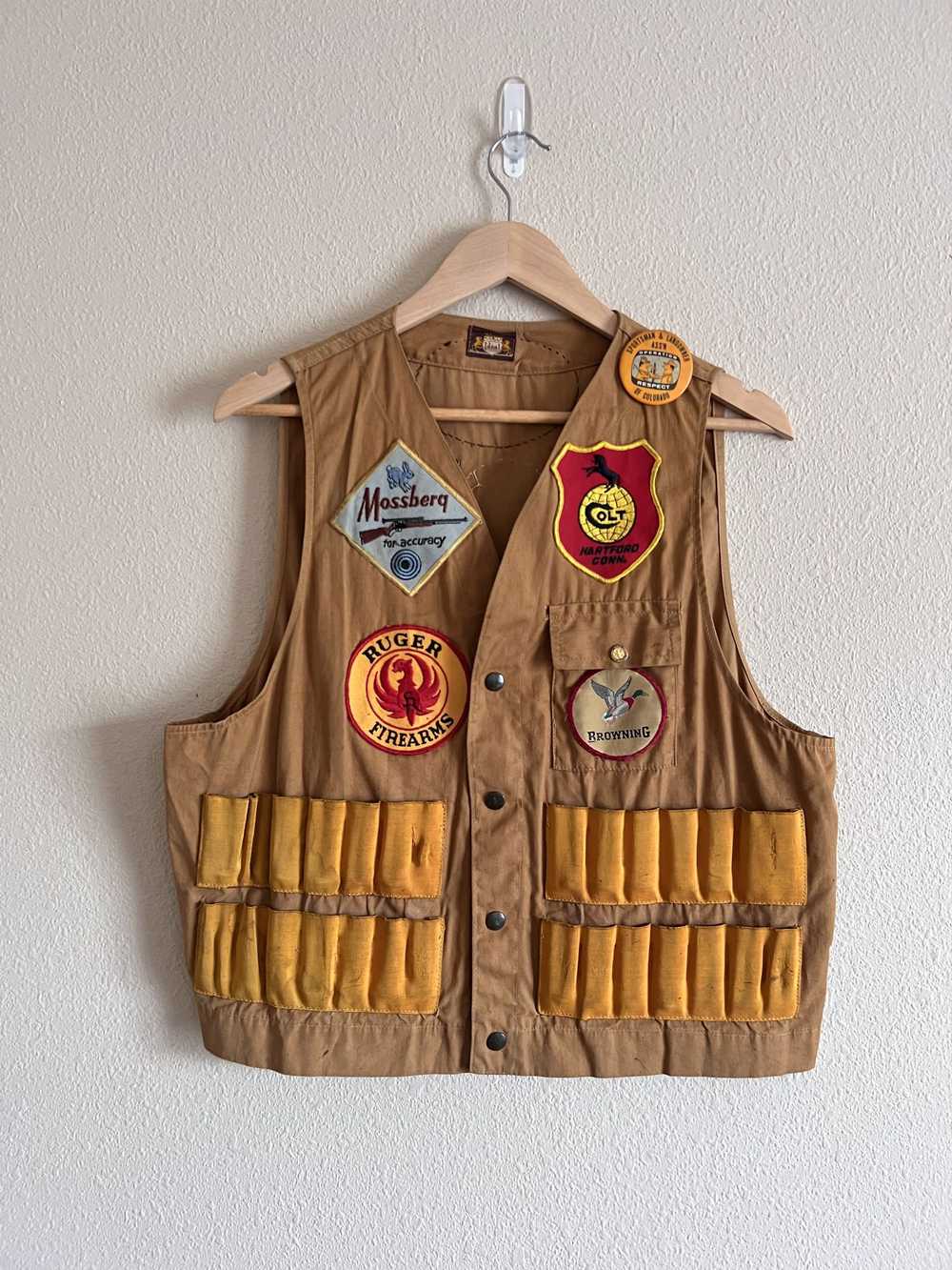 Vintage Vintage 80s Hunting Vest with Patches and… - image 1