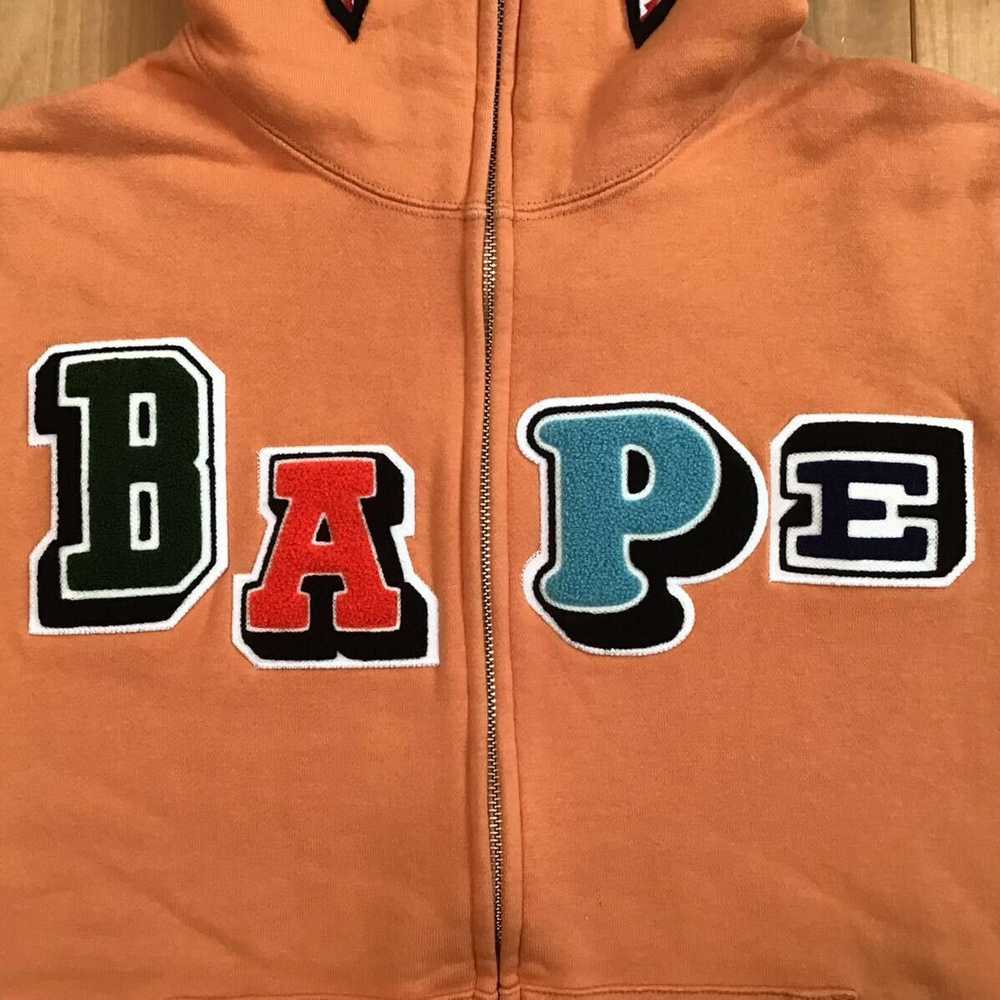 Bape BAPE logo multi fonts shark full zip hoodie … - image 2