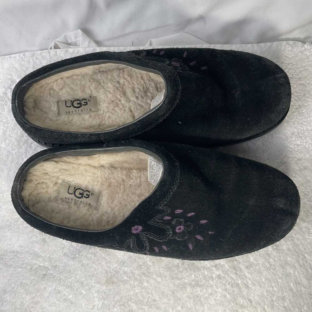 Ugg Parque Clog Black Suede Sherling Flora Purple… - image 10