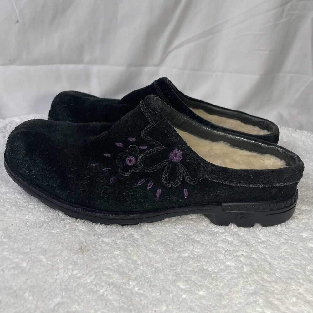 Ugg Parque Clog Black Suede Sherling Flora Purple… - image 11