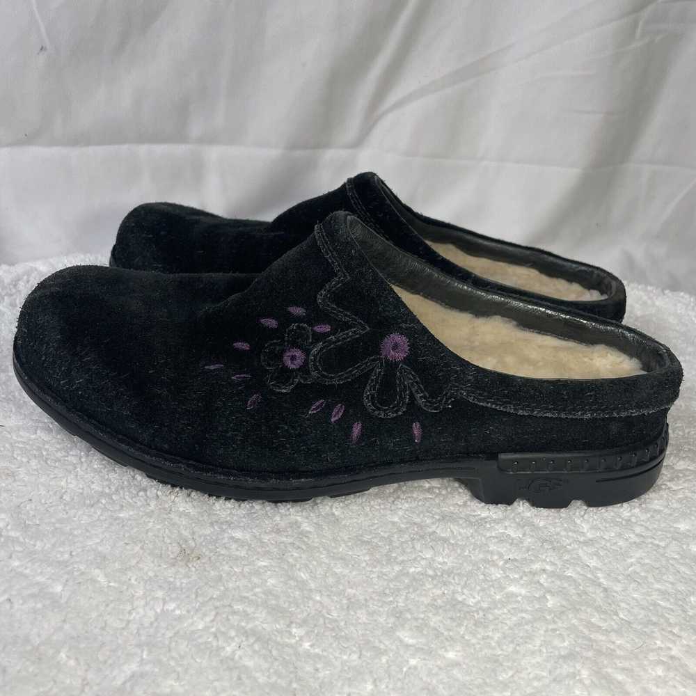 Ugg Parque Clog Black Suede Sherling Flora Purple… - image 7