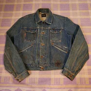 Vintage Wrangler Selvedge Denim Blue Jean Jacket … - image 1