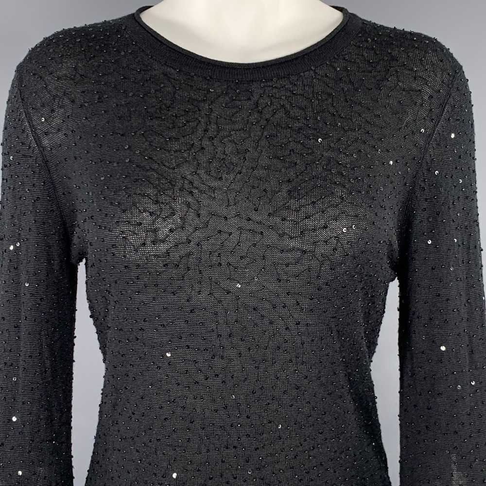 Vivienne Tam Black Silk Cashmere Sequined Crew Ne… - image 2