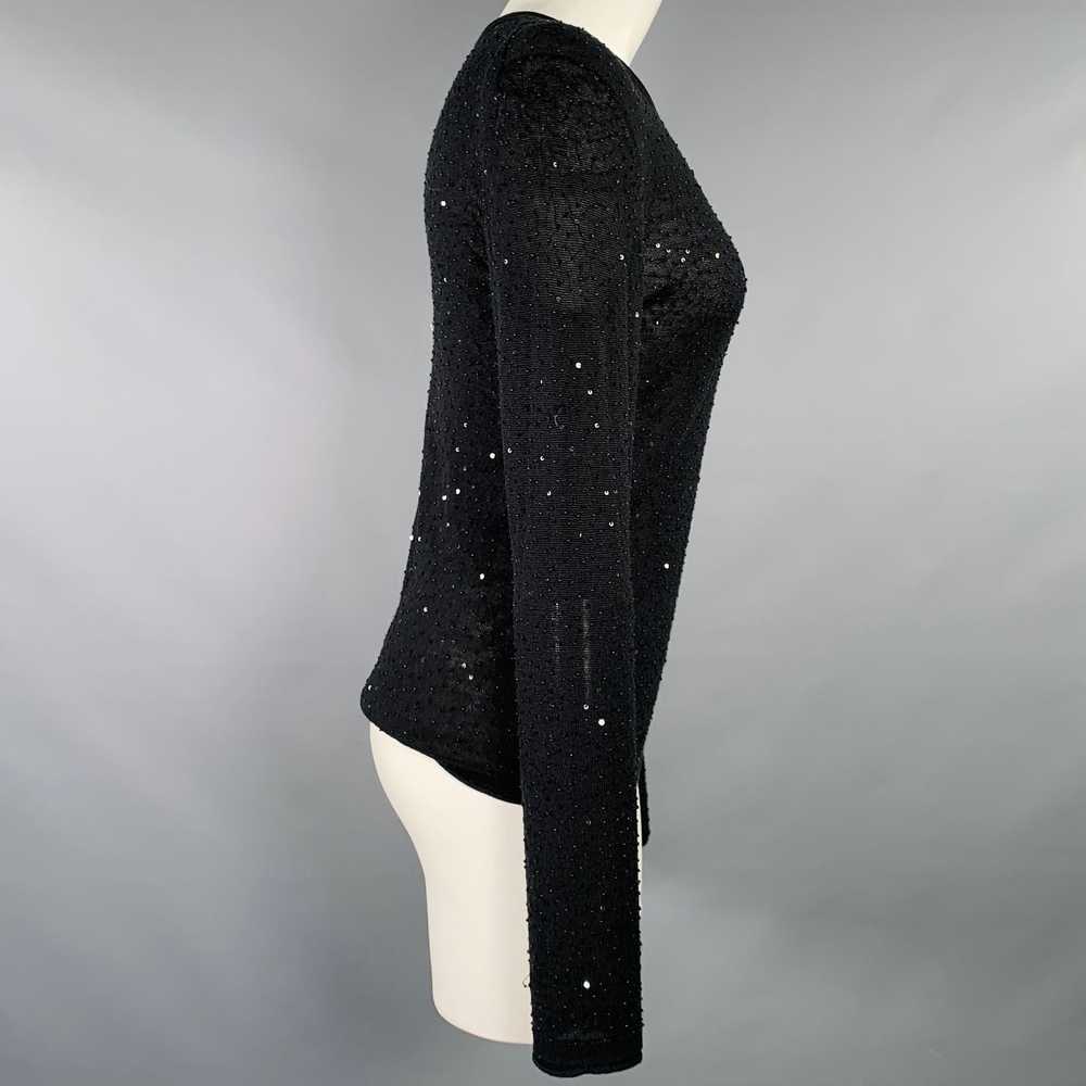 Vivienne Tam Black Silk Cashmere Sequined Crew Ne… - image 3