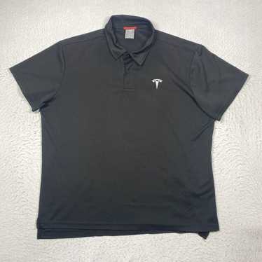 Vintage Tesla Polo Shirt Mens XL Black Short Slee… - image 1