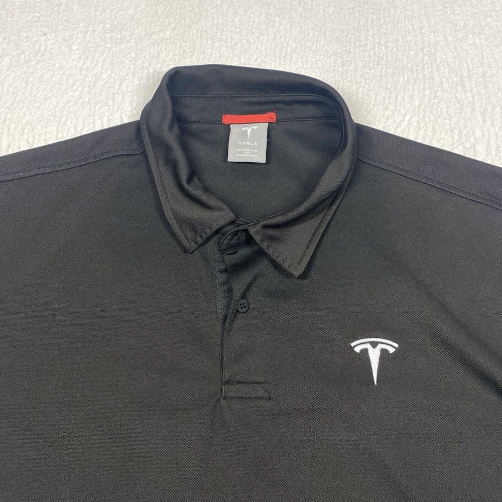 Vintage Tesla Polo Shirt Mens XL Black Short Slee… - image 2