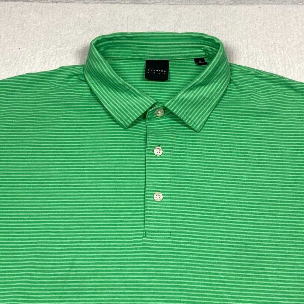 Vintage Dunning Golf Polo Shirt Mens XL Green Str… - image 2