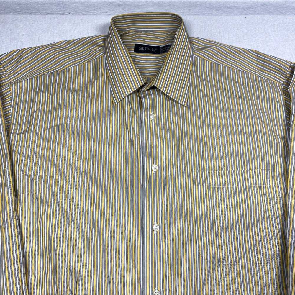 Vintage St. Croix Shirt Mens Large Yellow Black S… - image 2