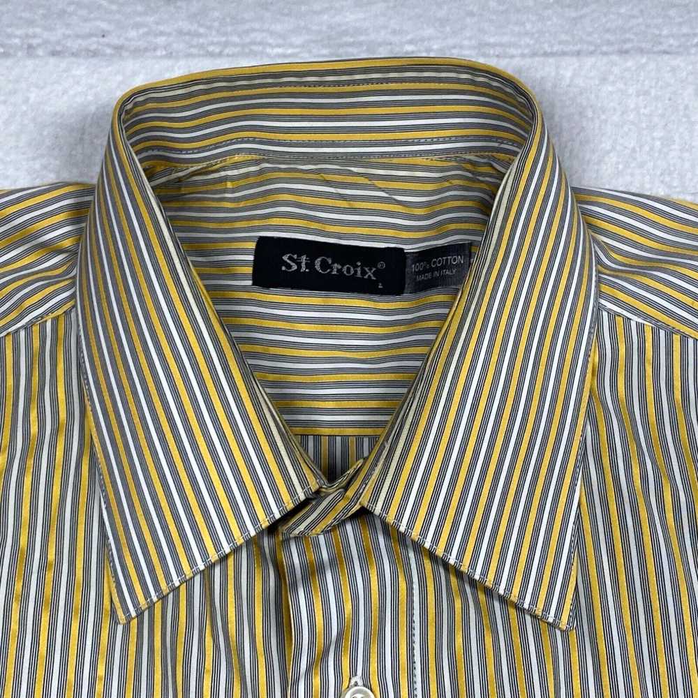 Vintage St. Croix Shirt Mens Large Yellow Black S… - image 3