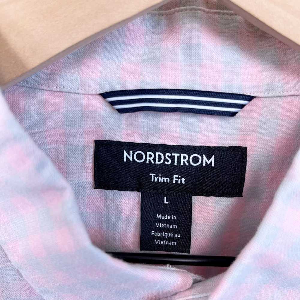 Nordstrom Nordstrom Linen Trim Fit Shirt Pink Che… - image 5