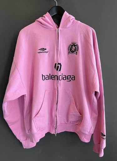 Balenciaga Balenciaga Paris Pink Soccer Zip-up Hoo