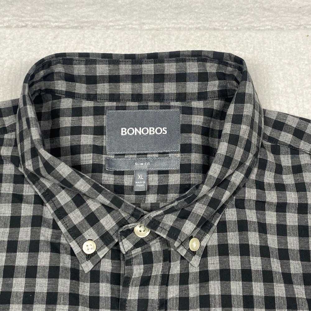 Bonobos Bonobos Shirt Slim Fit Mens XL Gray Check… - image 3