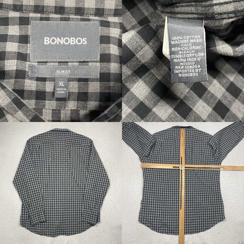 Bonobos Bonobos Shirt Slim Fit Mens XL Gray Check… - image 4