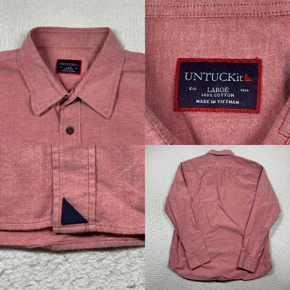 UNTUCKit UNTUCKit Shirt Mens Large Red Button Up … - image 4