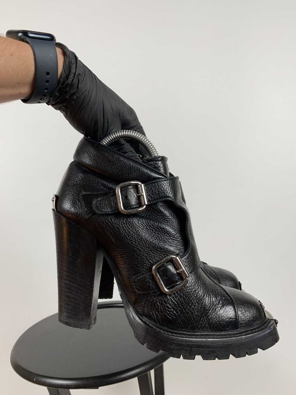 Miu Miu × Prada Miu Miu Black Leather Metal Plate… - image 8