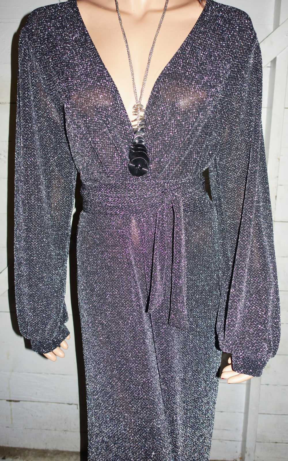 Other Curvy Sense Gray Metallic Jumpsuit 1X - image 3