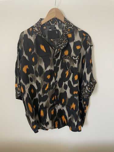 R13 R13 grey leopard pyjama top button up