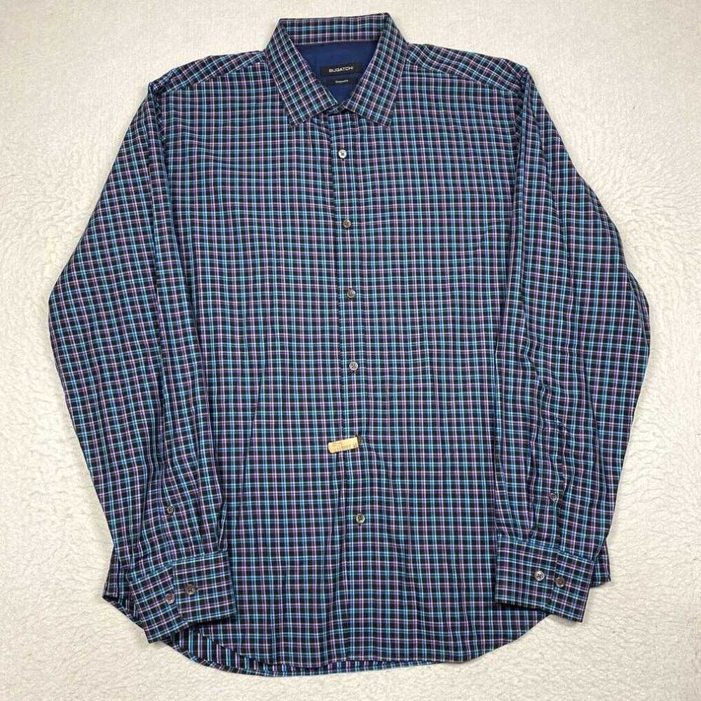 Bugatchi Bugatchi Shirt Shaped Fit Mens XL Multic… - image 1