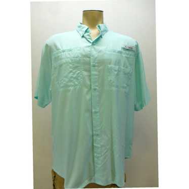 Vintage Turquoise Blue Columbia PFG Omni Shade Me… - image 1