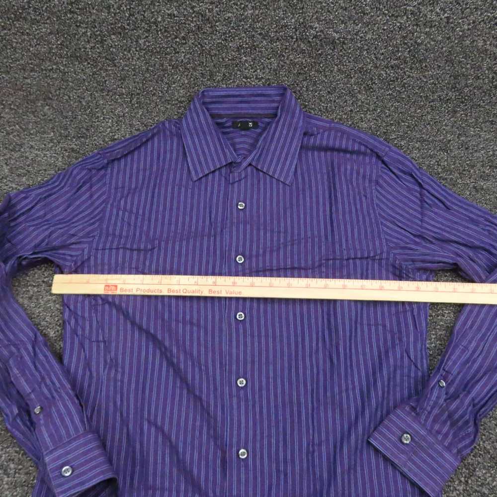 Vintage Purple and Blue Striped Button Up Long Sl… - image 2