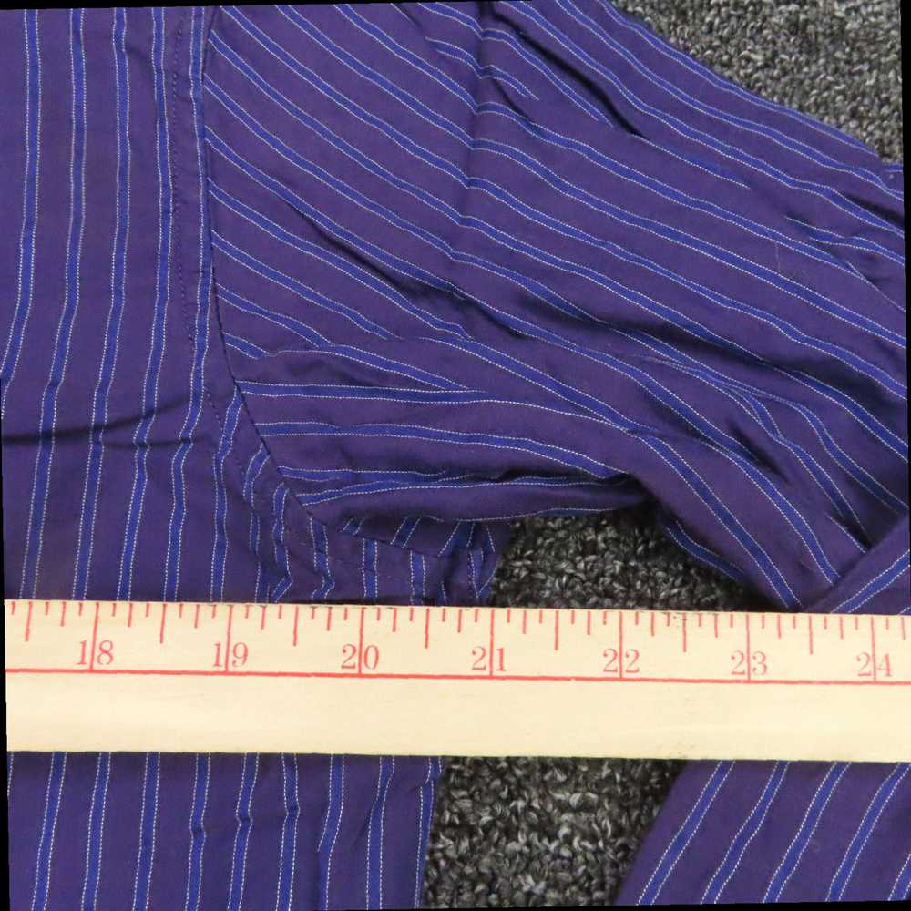 Vintage Purple and Blue Striped Button Up Long Sl… - image 3